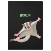 Leuke gelukkige suikerzweefvliegtuig cartoon illus klembord (Achterkant)