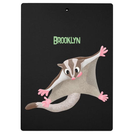 Leuke gelukkige suikerzweefvliegtuig cartoon illus klembord (Achterkant)