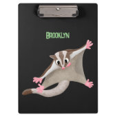 Leuke gelukkige suikerzweefvliegtuig cartoon illus klembord (Voorkant)