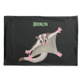 Leuke gelukkige suikerzweefvliegtuig cartoon illus kussensloop (Achterkant)