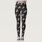 Leuke gelukkige suikerzweefvliegtuig cartoon illus leggings (Voorkant)