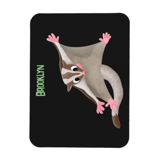 Leuke gelukkige suikerzweefvliegtuig cartoon illus magneet (Verticaal)