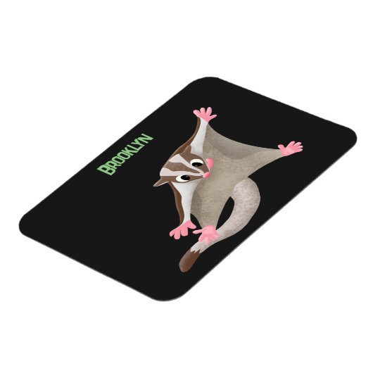 Leuke gelukkige suikerzweefvliegtuig cartoon illus magneet (Linkerzijde)