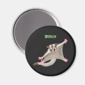 Leuke gelukkige suikerzweefvliegtuig cartoon illus magneet (Voorkant / Achterkant)