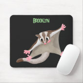 Leuke gelukkige suikerzweefvliegtuig cartoon illus muismat (Met muis)