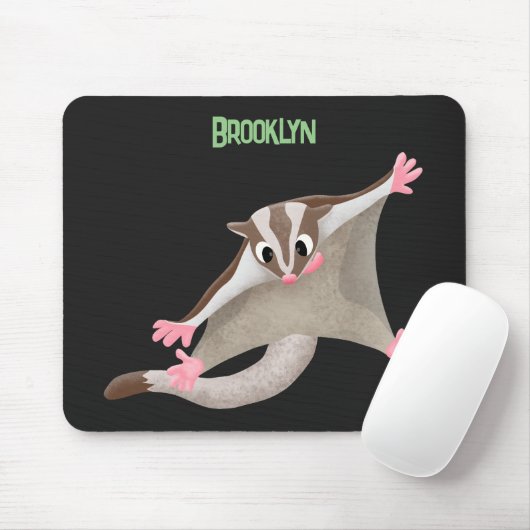 Leuke gelukkige suikerzweefvliegtuig cartoon illus muismat (Met muis)