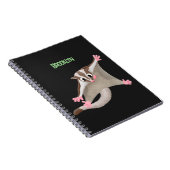 Leuke gelukkige suikerzweefvliegtuig cartoon illus notitieboek (Rechterzijde)