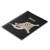 Leuke gelukkige suikerzweefvliegtuig cartoon illus notitieboek (Linkerzijde)