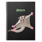 Leuke gelukkige suikerzweefvliegtuig cartoon illus notitieboek (Voorkant)