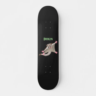 Leuke gelukkige suikerzweefvliegtuig cartoon illus persoonlijk skateboard
