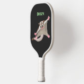 Leuke gelukkige suikerzweefvliegtuig cartoon illus pickleball paddle (Links)