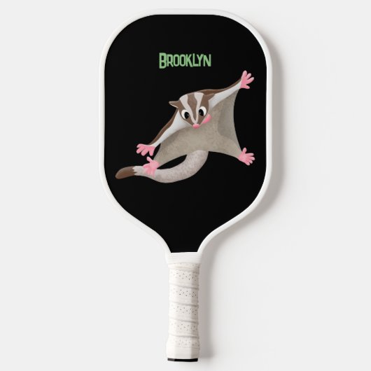 Leuke gelukkige suikerzweefvliegtuig cartoon illus pickleball paddle (Achterkant)