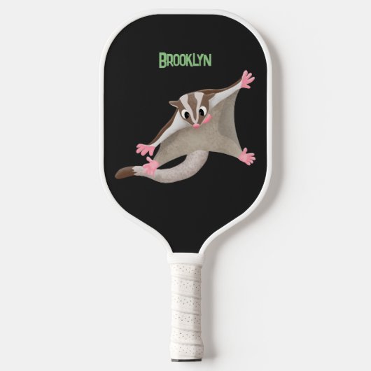Leuke gelukkige suikerzweefvliegtuig cartoon illus pickleball paddle (Voorkant)