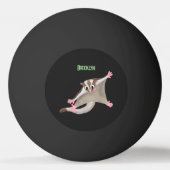 Leuke gelukkige suikerzweefvliegtuig cartoon illus pingpongbal (Voorkant)