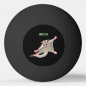 Leuke gelukkige suikerzweefvliegtuig cartoon illus pingpongbal (Achterkant)