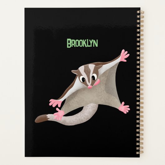 Leuke gelukkige suikerzweefvliegtuig cartoon illus planner (Achterkant)