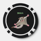 Leuke gelukkige suikerzweefvliegtuig cartoon illus poker chips (Achterkant)