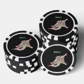 Leuke gelukkige suikerzweefvliegtuig cartoon illus poker chips (Opstapeling)