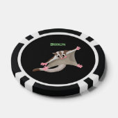 Leuke gelukkige suikerzweefvliegtuig cartoon illus poker chips (Enkel)