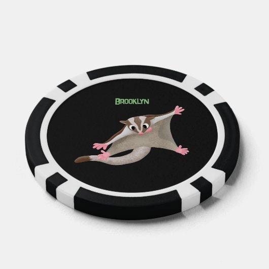 Leuke gelukkige suikerzweefvliegtuig cartoon illus poker chips (Enkel)