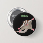 Leuke gelukkige suikerzweefvliegtuig cartoon illus ronde button 5,7 cm (Voorkant /achterkant)