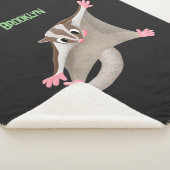 Leuke gelukkige suikerzweefvliegtuig cartoon illus sherpa deken (3/4)