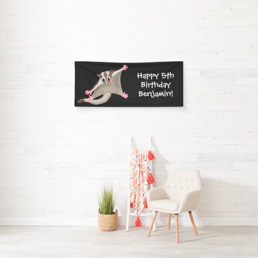 Leuke gelukkige suikerzweefvliegtuig cartoon illus spandoek (Insitu)