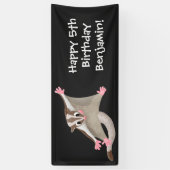 Leuke gelukkige suikerzweefvliegtuig cartoon illus spandoek (Verticaal)