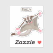 Leuke gelukkige suikerzweefvliegtuig cartoon illus sticker (Vel)