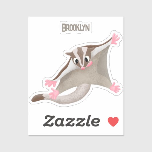 Leuke gelukkige suikerzweefvliegtuig cartoon illus sticker (Vel)