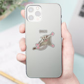 Leuke gelukkige suikerzweefvliegtuig cartoon illus sticker (Telefoon)