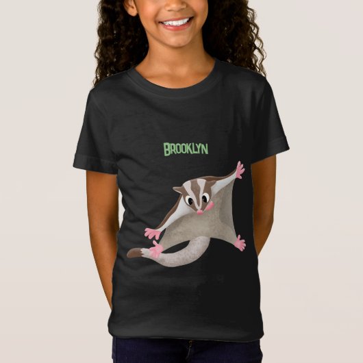 Leuke gelukkige suikerzweefvliegtuig cartoon illus t-shirt (Voorkant)