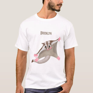 Leuke gelukkige suikerzweefvliegtuig cartoon illus t-shirt