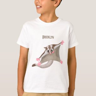 Leuke gelukkige suikerzweefvliegtuig cartoon illus t-shirt