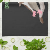 Leuke gelukkige suikerzweefvliegtuig cartoon illus theedoek (Gevouwen)