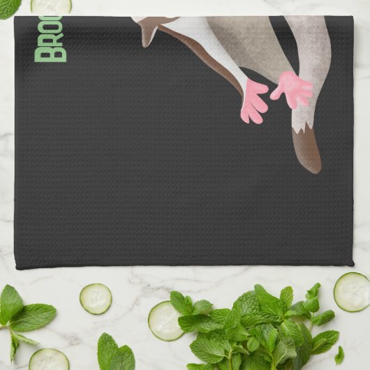 Leuke gelukkige suikerzweefvliegtuig cartoon illus theedoek (Gevouwen)