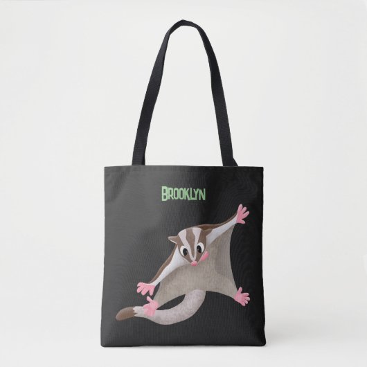 Leuke gelukkige suikerzweefvliegtuig cartoon illus tote bag (Voorkant)
