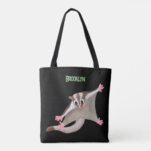 Leuke gelukkige suikerzweefvliegtuig cartoon illus tote bag (Achterkant)