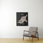 Leuke gelukkige suikerzweefvliegtuig cartoon illus wandkleed (In situ)