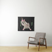 Leuke gelukkige suikerzweefvliegtuig cartoon illus wandkleed (In Situ (horizontaal))