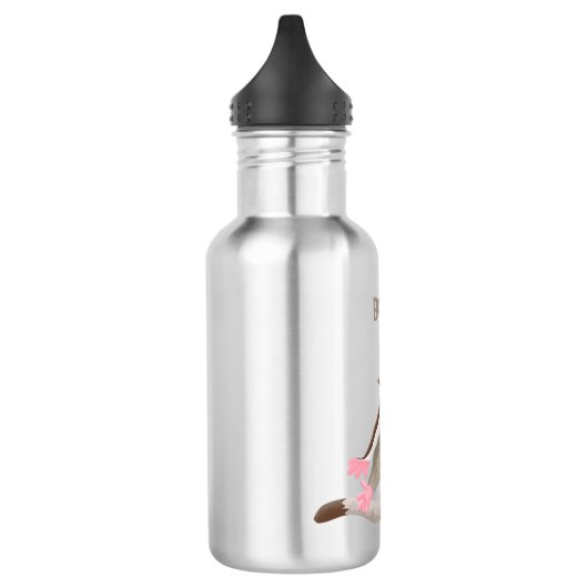 Leuke gelukkige suikerzweefvliegtuig cartoon illus waterfles (Links)