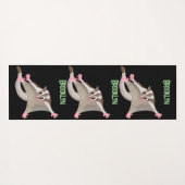 Leuke gelukkige suikerzweefvliegtuig cartoon illus yogamat (Achterkant (horizontaal))