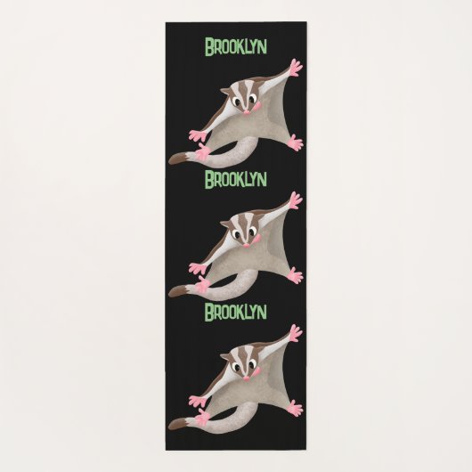 Leuke gelukkige suikerzweefvliegtuig cartoon illus yogamat (Achterkant)