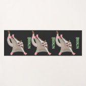 Leuke gelukkige suikerzweefvliegtuig cartoon illus yogamat (Voorkant (horizontaal))