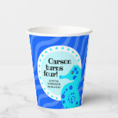 Leuke Gelukkige Verjaardag Blauwe Jongen Seahorse Papieren Bekers (Achterkant)