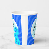 Leuke Gelukkige Verjaardag Blauwe Jongen Seahorse Papieren Bekers (Rechts)