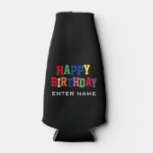 Leuke Gelukkige Verjaardag Kleurrijk Gepersonalise Flesjeskoeler (Voorkant)