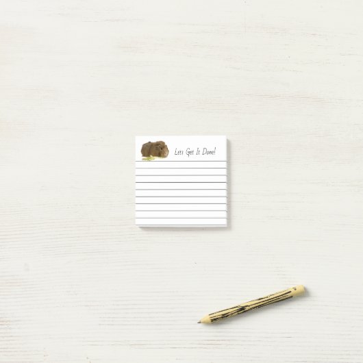Leuke gember cavia huisdier foto bekleed post-it® notes (Op bureau)