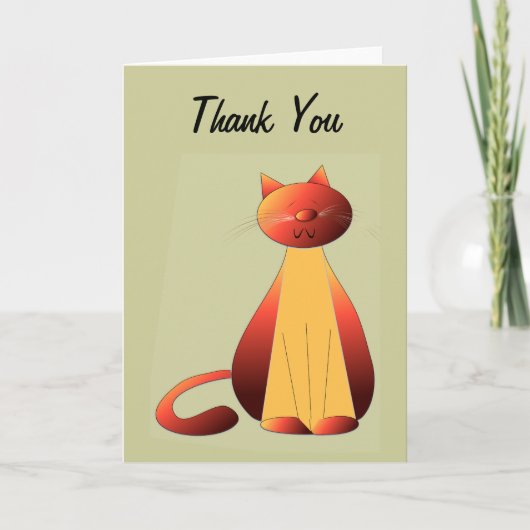 Leuke gember kat kunst bedankkaart (Voorkant)