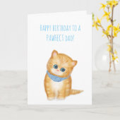 Leuke gember kitten verjaardagskaart van de kat kaart (Gele Bloem)